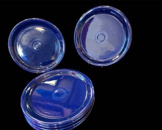 6 Vtg Cobalt Blue Fiesta Ware Dinner Plates