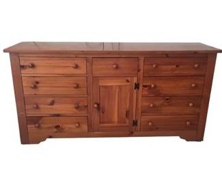 Vintage Broyhill Fontana Solid Pine Triple Dresser