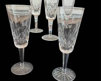 5 Waterford Lismore Champagne Flutes