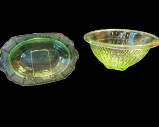 2 Uranium Glass Pieces