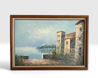 Mediterranean Scene Art Painting on Canvas