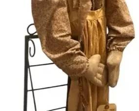 Large Primitive Prairie Blessings Rag Doll Metal Step Display Rack