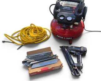 PorterCable 6Gal Pancake Air Compressor Senco FinishPro 35 Nail Gun Bundle