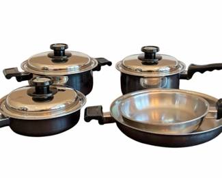 5 Americraft Pots Pans 3 Lids