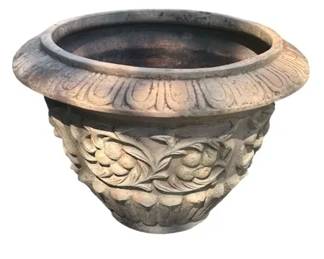 Large Ornate FauxStone Composite Garden Planter Urn