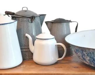 Vintage Enamelware and Decor Bundle
