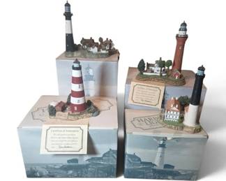 4 Vintage Harbor Lights Figurines Southern Collection