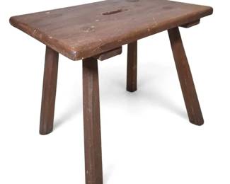Vintage Primitive Wooden Milking Stool Rustic Farmhouse Footstool