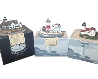 Lot of 3 Vintage Harbour Lights Lighthouse Sculptures