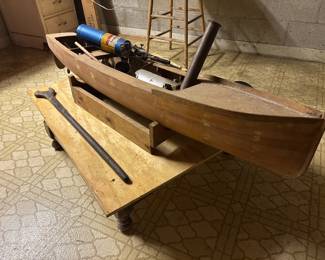 Large wooden toy boat