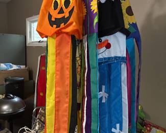 Assorted holiday wind socks