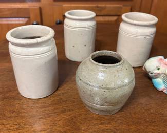 Small Vintage Stoneware Ginger Jars and Crockery Pots
