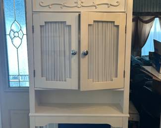 White Wooden Over the Toilet Cabinet