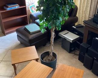 MCM Stacking Tables and Faux Tree