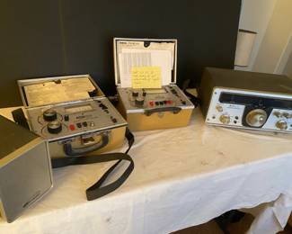 Shortwave Radio Receiver. Speaker and Two Signal Level Meters