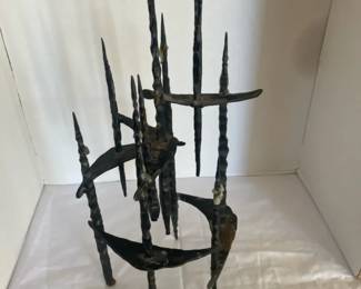 MidCentury Brutalist Hand Forged Iron Sculpture