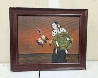 Framed Painting on Board, Signed Taylor, Native American