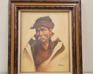 Framed Painting on Canvas, “Himself No. 2”, Signed Charles Lamonka