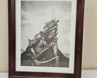 Framed Photographic Prints, Rinehart Clear Sioux Native American Chief, 1900