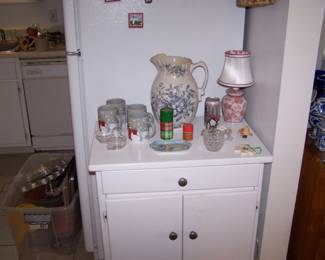 WHITE CABINET & MISC.