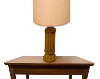 MidCentury Side Table w Ceramic Lamp