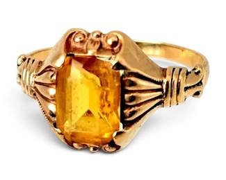 10k Gold Citrine Ring Size 2.75 1.17g