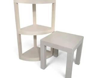 White Plastic Side Table 3Tiered Shelf