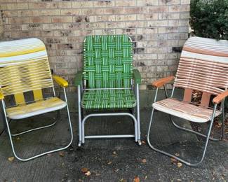 Retro Vinyl Aluminum Folding Lawn Chairs