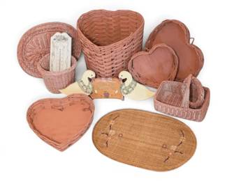 Pink Heart Shaped Woven Baskets More