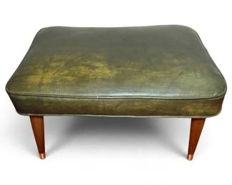 MCM Avocado Green Vinyl Ottoman