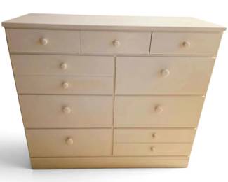 White Wooden 9Drawer Dresser