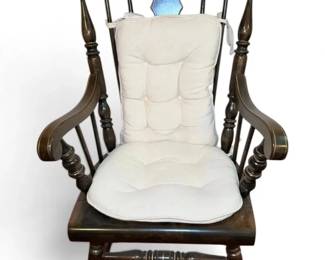 Carved Wood Rocking Chair W Bird Design