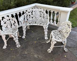 Outdoor iron lawn furniture set