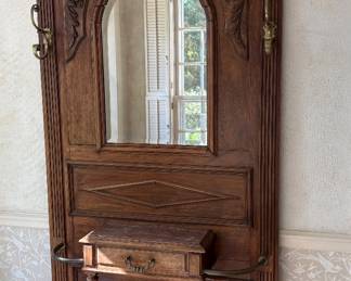 Tall Oak hall tree umbrella stand