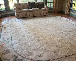 Very large oval wool rug