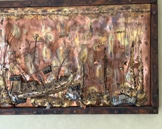 Mid century 3-dimensional copper art