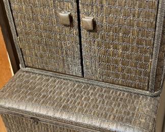 Vintage hamper and wall cabinet