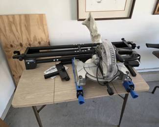 ShopMaster Sliding Compound Miter Saw with Folding Work Table