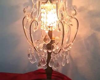 Vintage Lamp Hanging Crystals
