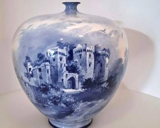 Doulton Burslem Hand Painted Vase Kaglan Castle Signed a. Wagg