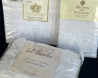 Vintage Set of White Bed Linens
