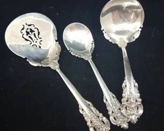 Wallace Grand Baroque Sterling Tomato Server and Spoons