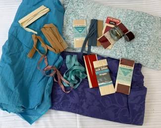 Assorted Fabric, Zippers  Sewing Notions