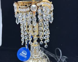 Swarovski Spectra Crystal Chandelier Accent Lamp  Polished Gold Finish