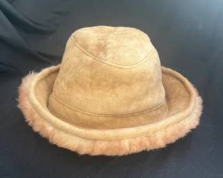Vintage FurWool Trimmed Deerskin Fedora Medium
