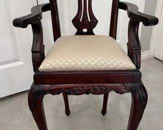 Vintage Chippendale Style Child Size Carved Armchair