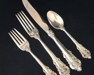 Wallace Grande Baroque Sterling 4 Piece Place Setting F
