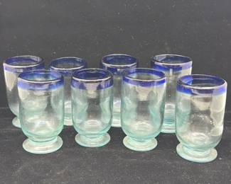 Hand Blown Glasses  8pc