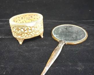Vintage Trinket Box and Mirror