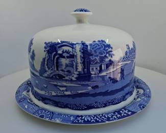 Spode Blue Italian Serving Platter with Dome